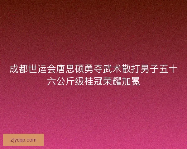 成都世运会唐思硕勇夺武术散打男子五十六公斤级桂冠荣耀加冕